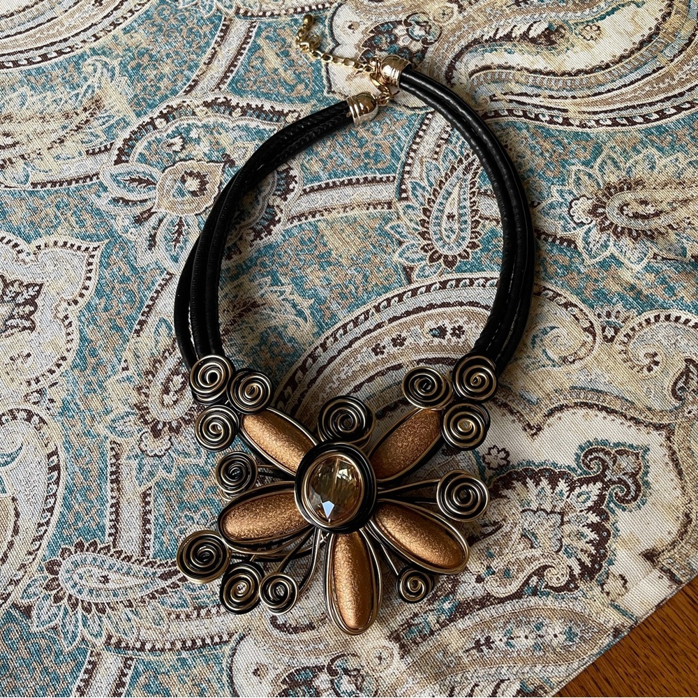 Brass Copper Bohemian Statement Coil Wire Necklac… - image 4